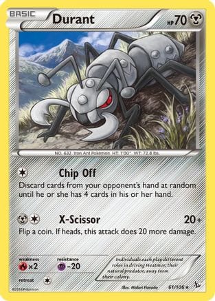 'Pokemon - 'Durant 061  - Reverse Holofoil XY  Flashfire - Rare