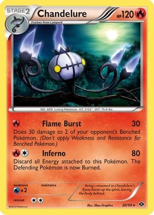 'Pokemon - 'Chandelure 020  - Holofoil Next Destinies - Holo Rare