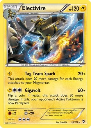 'Pokemon - 'Electivire 030  - Reverse Holofoil XY  Furious Fists - Rare
