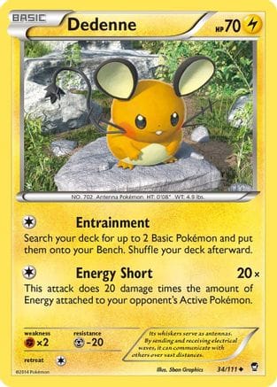 'Pokemon - 'Dedenne 034/111  XY  Furious Fists - Uncommon
