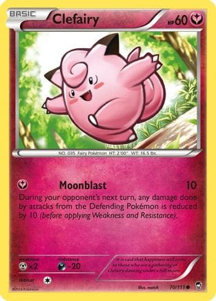 'Pokemon - 'Clefairy (70) 070/111  XY  Furious Fists - Common