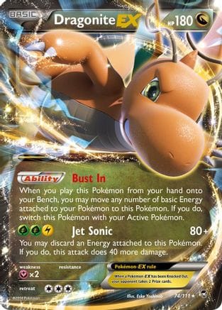 'Pokemon - 'Dragonite EX 074/111  - Holofoil XY  Furious Fists - Ultra Rare