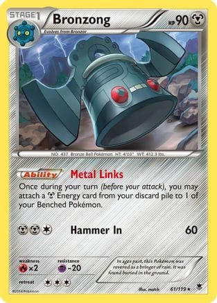 'Pokemon - 'Bronzong 061/119  - Reverse Holofoil XY  Phantom Forces - Rare