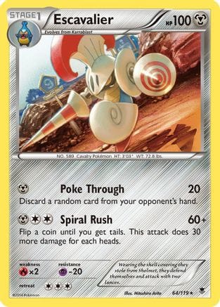 'Pokemon - 'Escavalier 064  - Reverse Holofoil XY  Phantom Forces - Rare