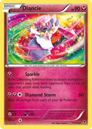 'Pokemon - 'Diancie 071/119  - Holofoil XY  Phantom Forces - Holo Rare