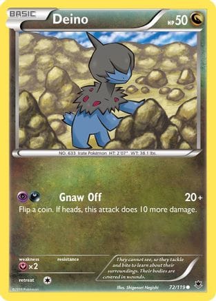 'Pokemon - 'Deino 072  - Reverse Holofoil XY  Phantom Forces - Common