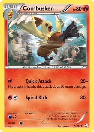 'Pokemon - 'Combusken 027/160  - Reverse Holofoil XY  Primal Clash - Uncommon