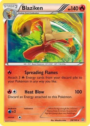 'Pokemon - 'Blaziken 028  - Reverse Holofoil XY  Primal Clash - Holo Rare