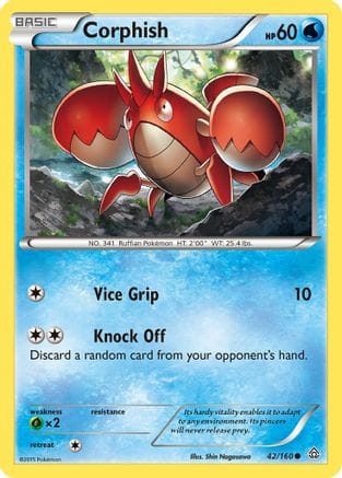 'Pokemon - 'Corphish 042  - Reverse Holofoil XY  Primal Clash - Common