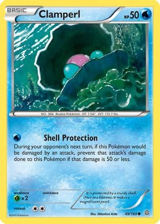 'Pokemon - 'Clamperl 049  - Reverse Holofoil XY  Primal Clash - Common