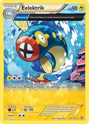 'Pokemon - 'Eelektrik (Alpha) 064/160  - Reverse Holofoil XY  Primal Clash - Rare