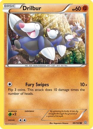 'Pokemon - 'Drilbur 089  - Reverse Holofoil XY  Primal Clash - Common