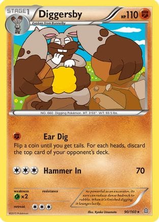 'Pokemon - 'Diggersby 090  - Reverse Holofoil XY  Primal Clash - Rare