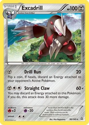 'Pokemon - 'Excadrill 096  - Reverse Holofoil XY  Primal Clash - Rare