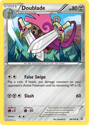 'Pokemon - 'Doublade 099/160  - Reverse Holofoil XY  Primal Clash - Uncommon