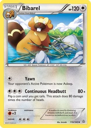 'Pokemon - 'Bibarel 118/160  XY  Primal Clash - Uncommon