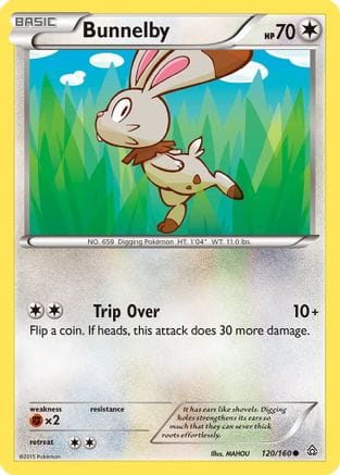'Pokemon - 'Bunnelby 120  - Reverse Holofoil XY  Primal Clash - Common