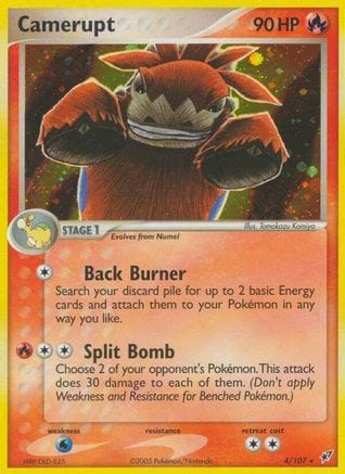 'Pokemon - 'Camerupt 004  - Reverse Holofoil Deoxys - Holo Rare