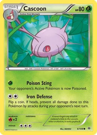 'Pokemon - 'Cascoon 006/108  XY  Roaring Skies - Common