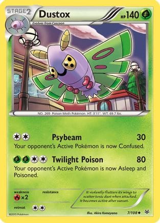 'Pokemon - 'Dustox (7) 007/108  XY  Roaring Skies - Uncommon