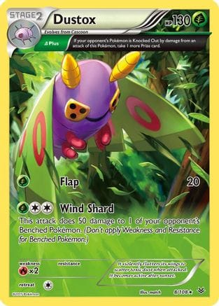 'Pokemon - 'Dustox (8 Delta) 008/108  - Reverse Holofoil XY  Roaring Skies - Rare