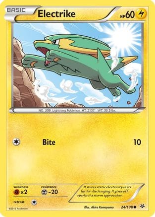 'Pokemon - 'Electrike 024/108  XY  Roaring Skies - Common