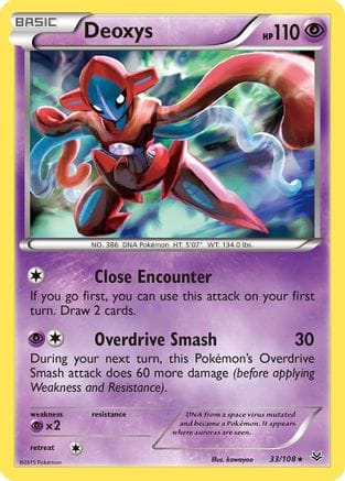 'Pokemon - 'Deoxys 033/108  - Reverse Holofoil XY  Roaring Skies - Holo Rare