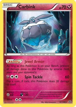 'Pokemon - 'Carbink 047/108  - Reverse Holofoil XY  Roaring Skies - Rare