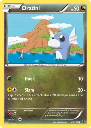 'Pokemon - 'Dratini 049/108  - Reverse Holofoil XY  Roaring Skies - Common