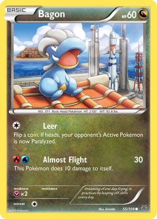 'Pokemon - 'Bagon (55) 055/108  - Reverse Holofoil XY  Roaring Skies - Common