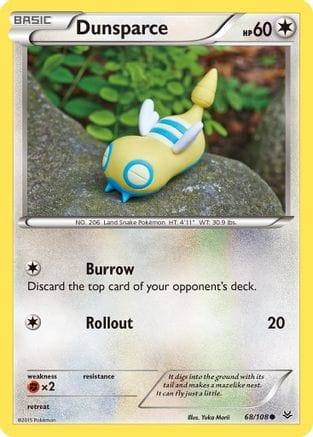 'Pokemon - 'Dunsparce 068/108  - Reverse Holofoil XY  Roaring Skies - Common